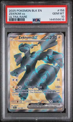 2025 Pokemon Black Bolt #158 Zekrom ex Ultra Rare PSA 10 - Image 1