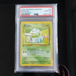 Bisasam 1. Edition PSA 10 GEM MINT Pokemon Base Set Deutsch 1999 TCG Neu - Image 1