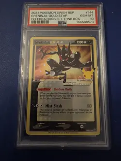 Pokemon Greninja Gold Star Celebrations Promo SWSH144 PSA 10 FART SWIRL - Image 1