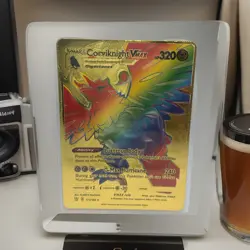 Corviknight VMAX Gold Foil Rainbow Display Custom FAN ART Pokemon Card Anime - Image 1