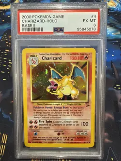 Pokemon 2000 Base Set 2 #4 Charizard Holo 4/130 PSA 6 MINT - Image 1
