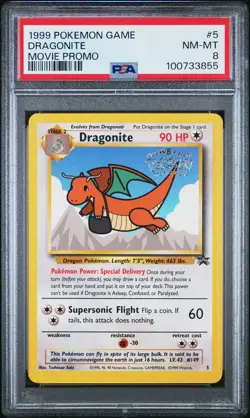 PSA 8 Pokemon TCG 1999 Pokemon Game Movie #5 Dragonite NM-MT - Image 1