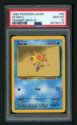 Pokemon PSA 10 Gem Mint Staryu Trainer Deck B #65/102 Rare! - Image 1