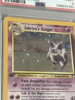 Pokemon 2000 Gym Heroes Sabrina's Gengar 1st Edition Holo PSA 9 #14 MINT - Image 3