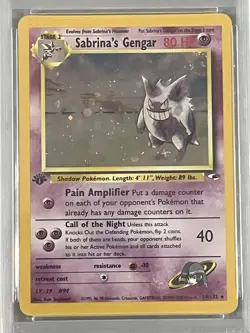 Pokemon 2000 Gym Heroes Sabrina's Gengar 1st Edition Holo PSA 9 #14 MINT - Image 5