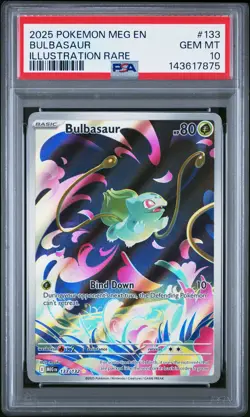 2025 POKEMON MEG EN-MEGA EVOLUTION ILLUSTRATION RARE #133 BULBASAUR PSA 10 - Image 1