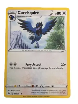 New: 2021 Pokemon TCG Corvisquire 220 Swsh08: Fusion Strike Regular Uncommon - Image 1