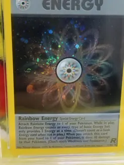 Pokemon Team Rocket Set 2000 Holo Rainbow Energy 17/82 Ace Graded 6 EX-MT Swirl - Image 3