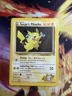 Pokemon TCG Lt. Surge's Pikachu Gym Heroes 81/132 Unlimited - Image 1