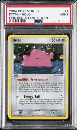 2004 POKEMON EX FIRE RED & LEAF GREEN #4 DITTO-HOLO PSA 9 - Image 1