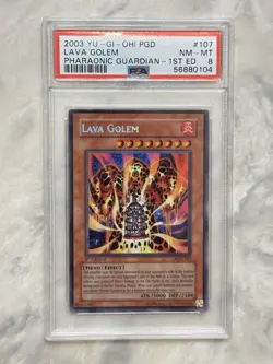 2003 Yugioh Lava Golem PGD-107 Secret Rare 1st Edition PSA 8 NM-MT - Image 1