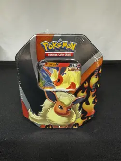 Pokemon Trading Card Game: Eevee Evolutions Flareon V Tin w/ 4 Booster Packs - Image 1