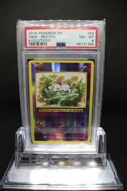 Mew #53 Reverse Holo Mint PSA 8 XY Evolutions Lily Pad Pokemon Card 53/108 - Image 1
