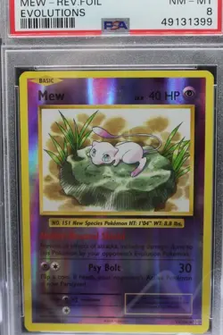 Mew #53 Reverse Holo Mint PSA 8 XY Evolutions Lily Pad Pokemon Card 53/108 - Image 2
