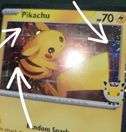 TRIPLE WHOLE SWIRL 🌀💫 NM Pikachu 051/162 30th Anniversary Stamped Pokemon Card - Image 1