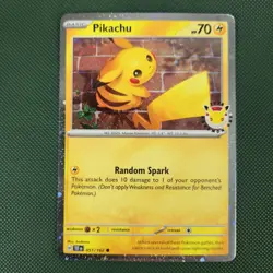 TRIPLE WHOLE SWIRL 🌀💫 NM Pikachu 051/162 30th Anniversary Stamped Pokemon Card - Image 4