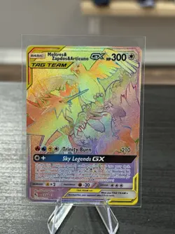 2019 Moltres & Zapdos & Articuno GX NM Rainbow 69/68 Hidden Fates Pokemon Card - Image 1