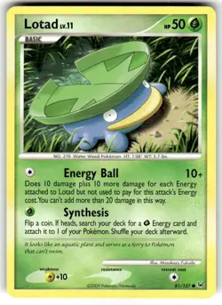 Lotad 81/127 Common 2009 Platinum Pokemon Trading Card NM - Image 1