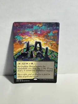 MTG Altered Godless Shrine Hand Painted Sunset Custom - Image 1