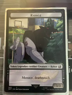 Ravage Token Transformers Magic The Gathering RARE secret lair MP-HP - Image 1