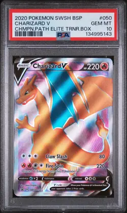 2020 Pokemon Black Star Promo SWSH 050 Charizard V Champions Path - PSA 10 - Image 1