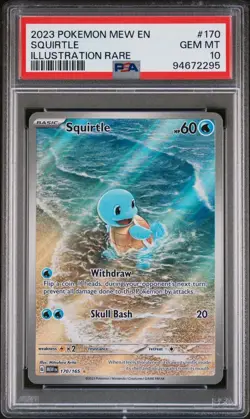 Squirtle 170/165 Illustration Rare 2023 Pokemon Mew EN PSA 10 GEM MT - Image 3