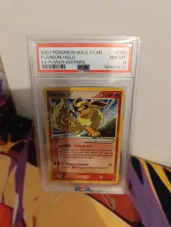 POKEMON PSA 8 FLAREON-HOLO GOLD STAR 100/108 HOLOFOIL ENGLISH EX POWER KEEPERS - Image 1