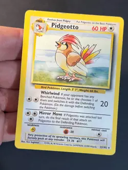 Pidgeotto 22/102 Base Set WOTC Unlimited Rare - Pokemon Card LP - - Image 5