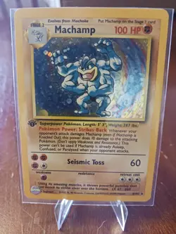 Pokemon Card Machamp 1st Edition Base Set Holo Rare 8/102 NM/M Never Played - Image 1