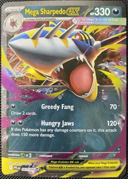 Mega Sharpedo ex 061/094 Me02: Phantasmal Flames Holo - Pokemon Card - Image 1