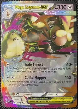 Mega Lopunny ex 084/094 Me02: Phantasmal Flames Holo - Pokemon Card - Image 1