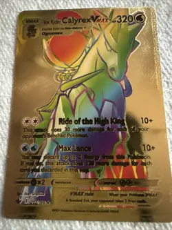 Calyrex- Rainbow Gold Foil Pokemon🔥Fan Art🔥Card NM - Image 1