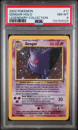2002 PSA 8 Pokemon Gengar Holo Rare Card 11/110 Legendary Collection - Image 1