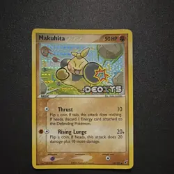 Pokemon Makuhita 50 HP EX Deoxys 65/107 Reverse Holo Common Basic Card 2005 - Image 1
