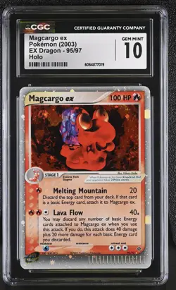 CGC 10 GEM MINT Magcargo ex 2003 EX Dragon 95/97 Holo Pokemon Card - Image 1