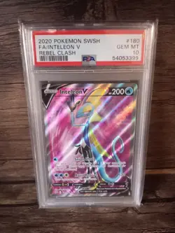 Pokemon Inteleon V 180/192 SWSH Rebel Clash FA Ultra Rare Holo - PSA 10 GEM MT - Image 1