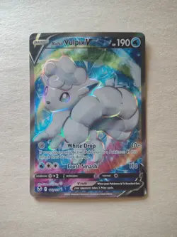 Alolan Vulpix V (Full Art) 173/195 SwSh: Silver Tempest Holo Pokemon Tcg Card - Image 1