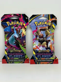 (2) Phantasmal Flames Pokemon TCG Sleeved Booster Packs Mega Evolution - Image 1