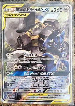 Pokemon 2019 Black Star Promo Lucario & Melmetal GX SM192 HP - Image 1