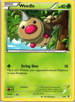 Pokemon TCG Weedle 1/39 Kalos Starter Set LP - Image 1