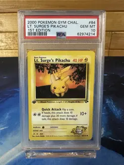 Pokemon 2000 Lt. Surge’s Pikachu 1st Ed. Gym Challenge 84/132 PSA 10 GEM MT💎 - Image 5