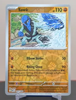 Pokemon Sawk #049/086 English White Flare Reverse Holo - Image 1