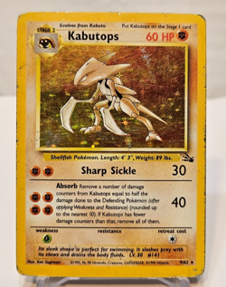 Kabutops 9/62 Holo Rare Unlimited Fossil Pokemon 1297 - Image 1