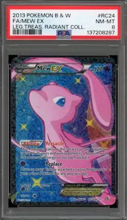 Pokemon Mew EX Legendary Treasures Radiant Coll. Full Art #RC24 PSA 8 - Image 1