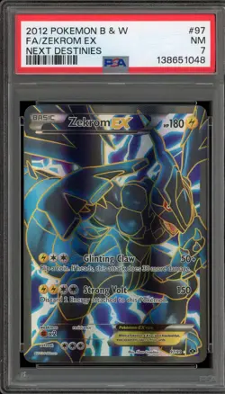 Pokemon Zekrom EX Next Destines Full Art #97 PSA 7 - Image 1