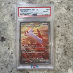 2024 POKEMON SSP EN-SURGING SPARKS SPECIAL ILLUSTRATION RARE LATIAS EX PSA 10 - Image 1