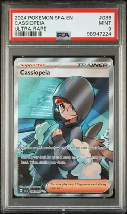 PSA 9 MINT Cassiopeia Full Art 086 English Shrouded Fable Graded Slab Pokemon - Image 1