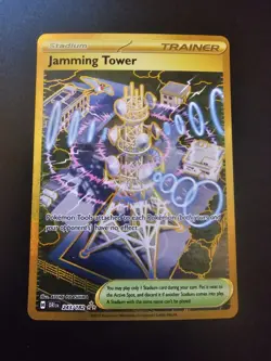 Pokemon Destined Rivals Jamming Tower 243/182 Gold Hyper Rare NM PACK FRESH - Image 1