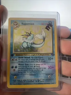 1995 Pokemon Vaporeon Holo First Edition 12/64 Jungle Set - Image 1