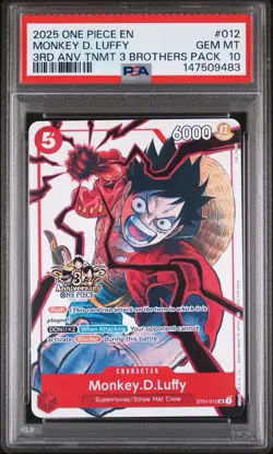 One Piece Monkey D. Luffy 3rd Anniversary 3 Brothers Pack #012 PSA 10 Free Ship! - Image 1